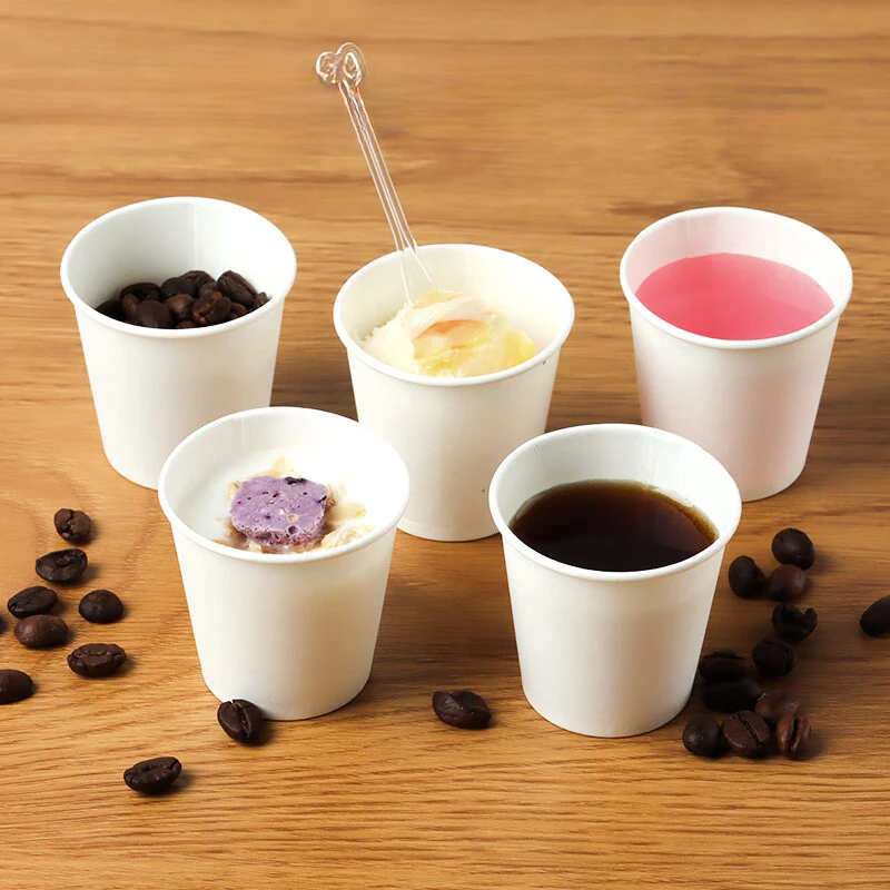 50PCS Disposable Small Paper Cups Coffee Candy Disposable Mini Paper Cups Supermarket Tasting Event Hotel Coffee Beverage Candy