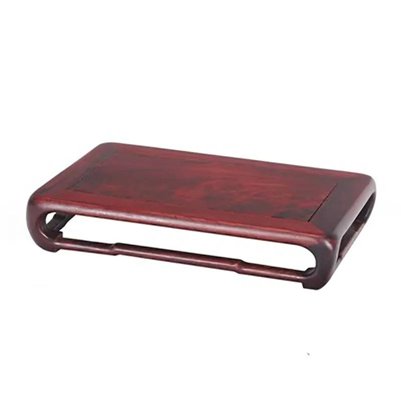 Red Sour Branch Ming Style Buddha Statue Solid Wood Base, Rectangular Strange Stone Vase, Redwood Bracket, Decoration