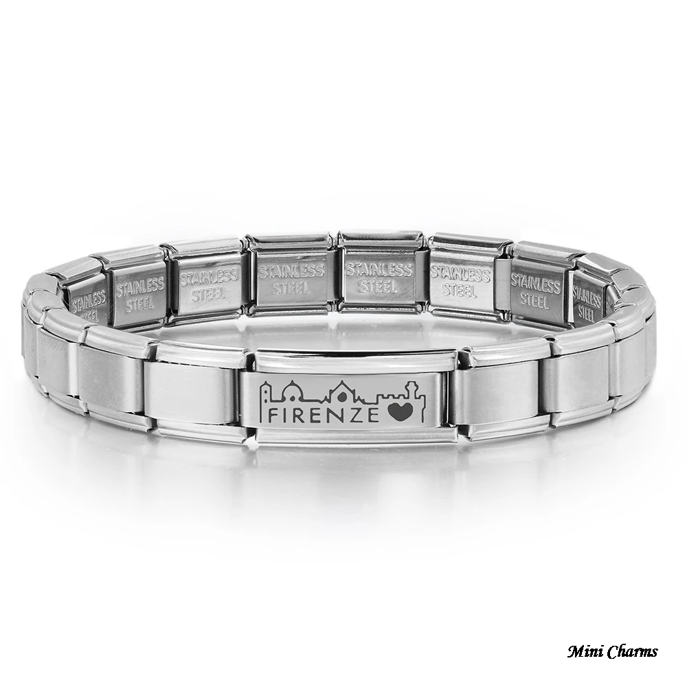Mega Super Standard Maßgeschneiderte Lasergravur Italienischer Charm Link Fit 9/18mm Edelstahlarmband DIY Herstellung von Schmuckperlen – Detail 5