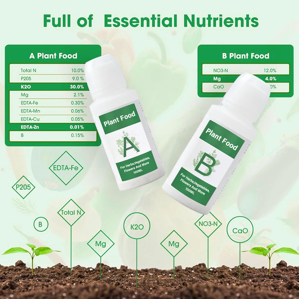 Indoor Hydroponic Growing Soil Cotton Hydroponics Solid AB Fertiliser Set Agricu
