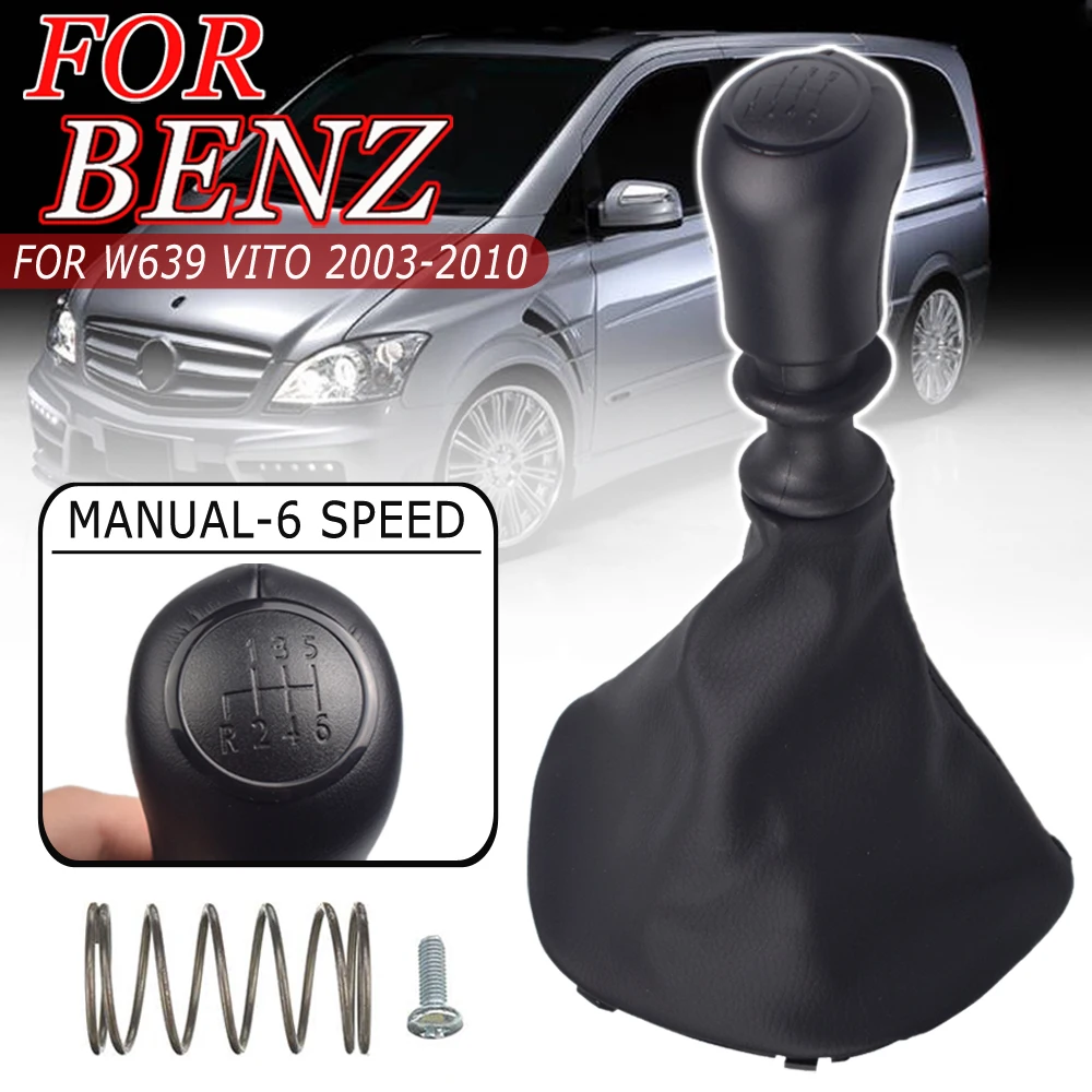Polaina Palanca Cambios 6 Velocidades Para Mercedes Sprinter B906 (2006-2013) Y Vito W639 (2003-2010) - Funda Y Pomo