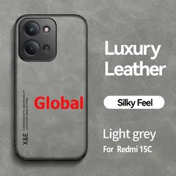 Luxury Shockproof Magnetic Car Holder Phone Case with Protective Cover for Redmi 15C (Light gray)