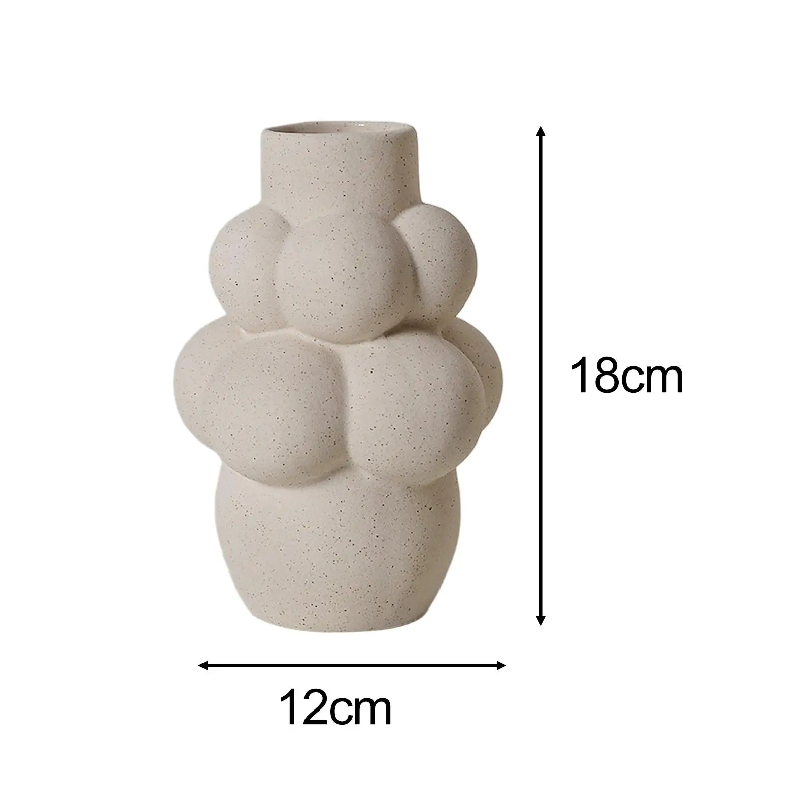 Gray Bubble Vase Ceramic Modern Flower Vase for Bathroom Desktop Living Room