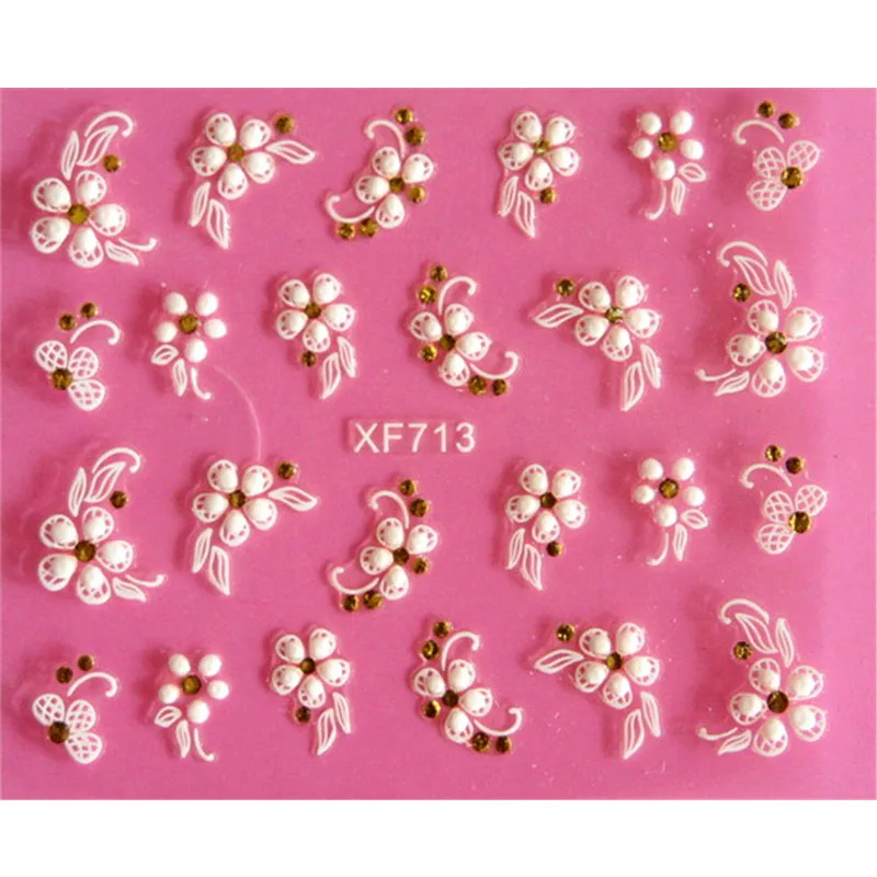 3D DIY Flower Design Water Transfer Nails Art Sticker Lady Women Manicure Tools Nail Wraps Decoration Decals