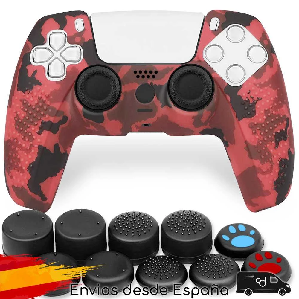 dueño parilla Corroer Silicone Case Compatible With Ps5 Red Camouflage Controller Protective Skin  Cover Anti Slip Rubber Bumper Dust Proof - Cases - AliExpress