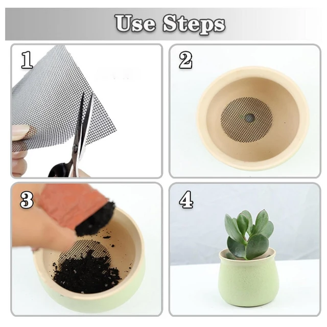 5/10Pcs 20x30cm Flower Pot Hole Mesh Pad Bonsai Bottom Grid Mat Mesh Prevent Soil Loss Drainage Netting Tray Gardening Supplies 4