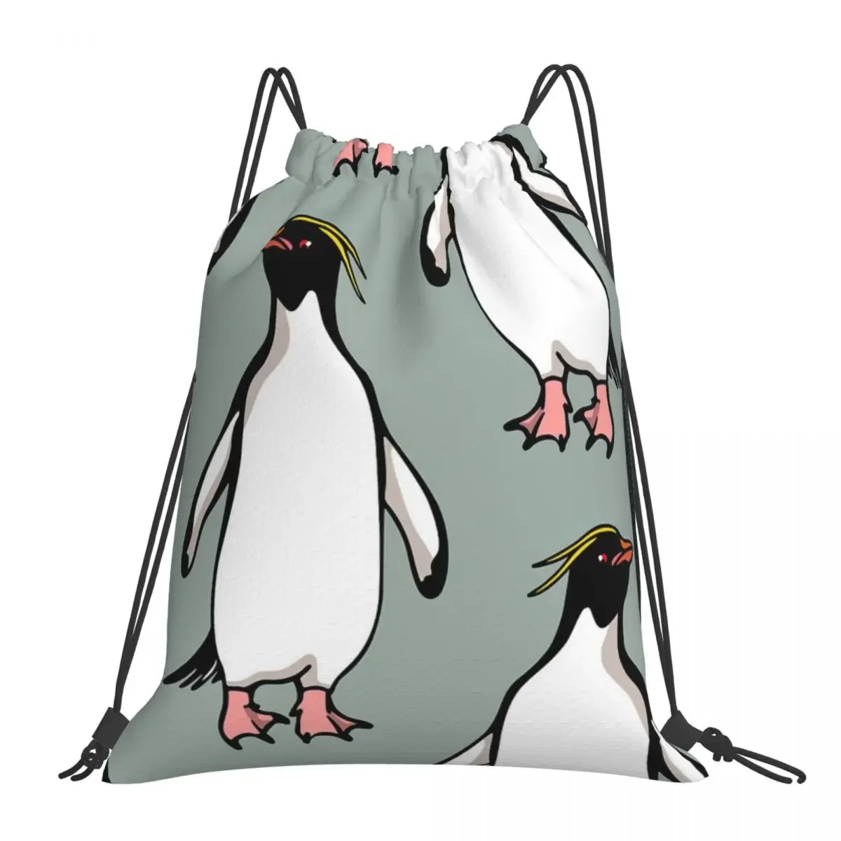 

Рюкзаки King Penguin на шнурке с рисунком пингвина, повседневные портативные спортивные сумки-книжки с карманами для путешествий и студентов