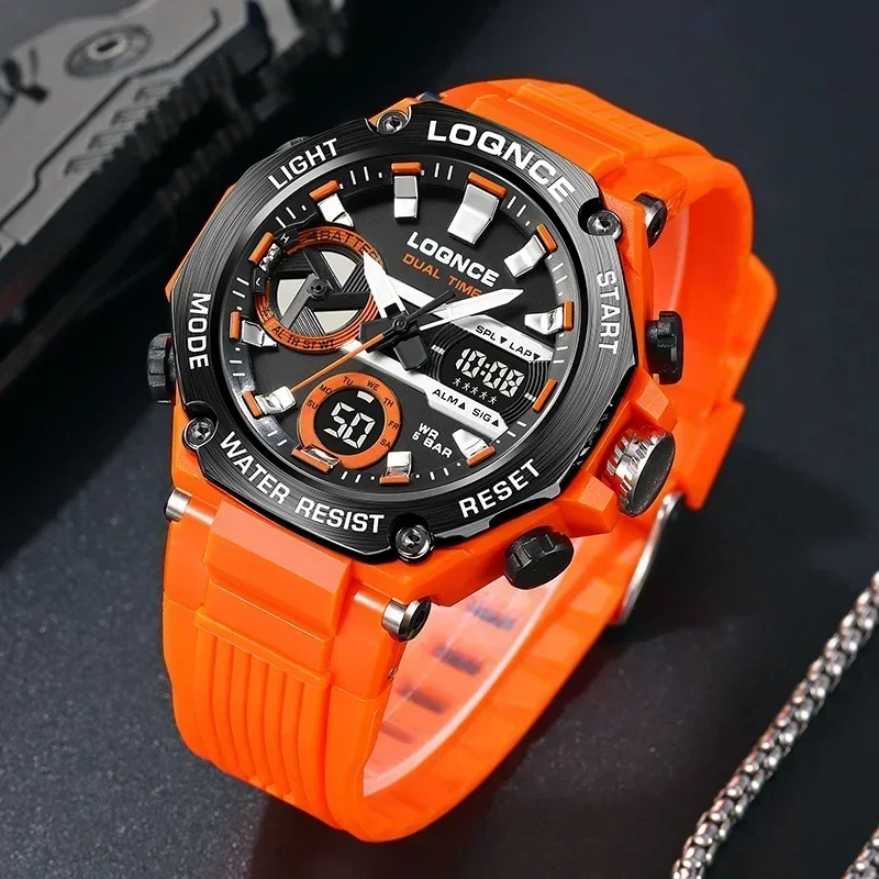 Fashion Men's	Watch Military Waterproof Sport Watches Digital Dual Display Wristwatches for Men High Quality Gifts Reloj Hombre