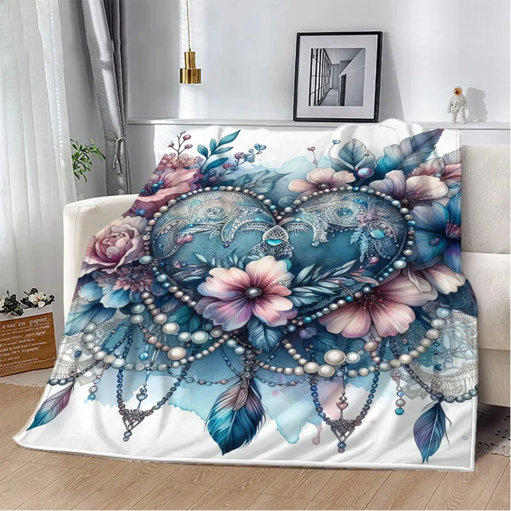 Flowers and Butterflies Love Fluffy Soft Blankets & Throws Knee Blanket Throw Home Interior Luxury Bedding Beach Towel Nap Bed & 2