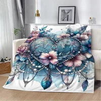 Flowers and Butterflies Love Fluffy Soft Blankets & Throws Knee Blanket Throw Home Interior Luxury Bedding Beach Towel Nap Bed & 2