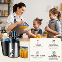 DayPlus Juicer, centrifuge Juicer fruits entiers légumes 900W, 65mm large bouche 2 vitesses Juicer, 500ml 6