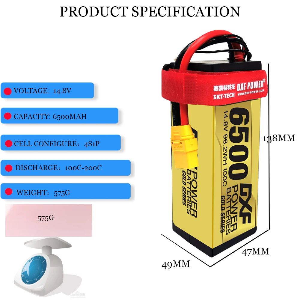 12 шт., DXF 4S 6S Lipo 14,8 V 15,2 V 22,2 V аккумулятор 8400mAh 8000mAh 9200mAh 10000mAh 7000mAh 6500mAh 6200mAh для радиоуправляемых автомобильных запчастей (art.: 3a393efbd1d) - 3a393efbd1d