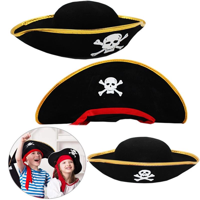 

Pirate Captain Hat Halloween Kids Adult Masquerade Party Decor Captain Cosplay Costume Cap Pirate Theme Birthday Party Props