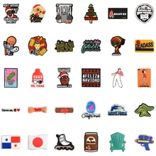 

Single Sale Flag Shoe Charms Accessories Merry Christmas Roast Clog Shoes Decorations Boy Girl Bracelet Decoration Party Favors