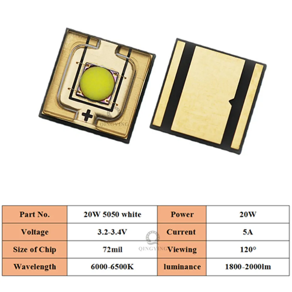 10X 50X 100X SMD LED 5050 3-Chip Freddo Bianco Rosso Blu Verde - Foto 4