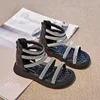 Girls Sandals 2025 Summer New Fashion Rhinestone Children's Roman Sandals Anti-sliperry Soft Kids Princess Beach Shoes G980 1