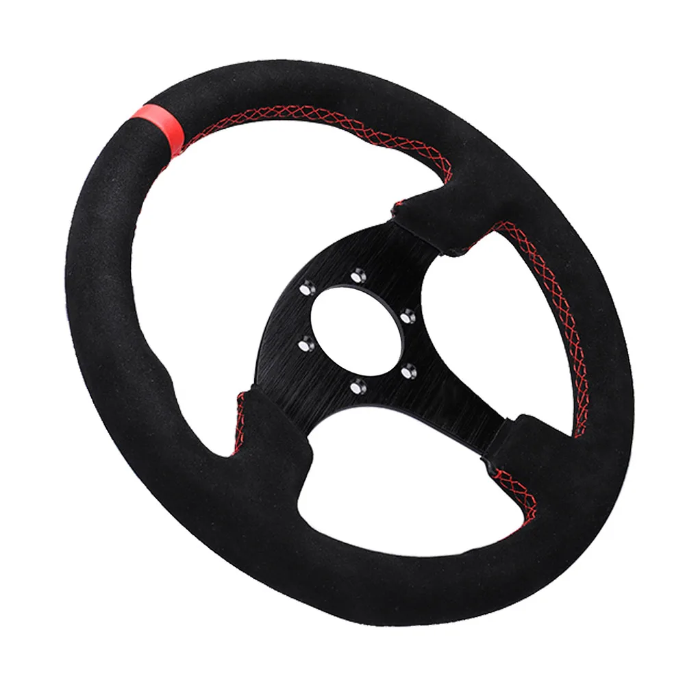 13inch Racing Flat Steering Wheel for Auto Universal Suede Leather Simulated Racing Game steering wheels