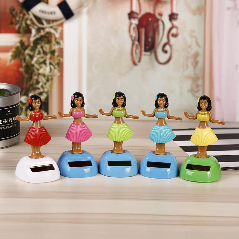 Creative Ornaments Funny Beauty Girls Swing Toys Solar Power Automatic Swing Doll Toy Car Home Decors Children Toys Gifts