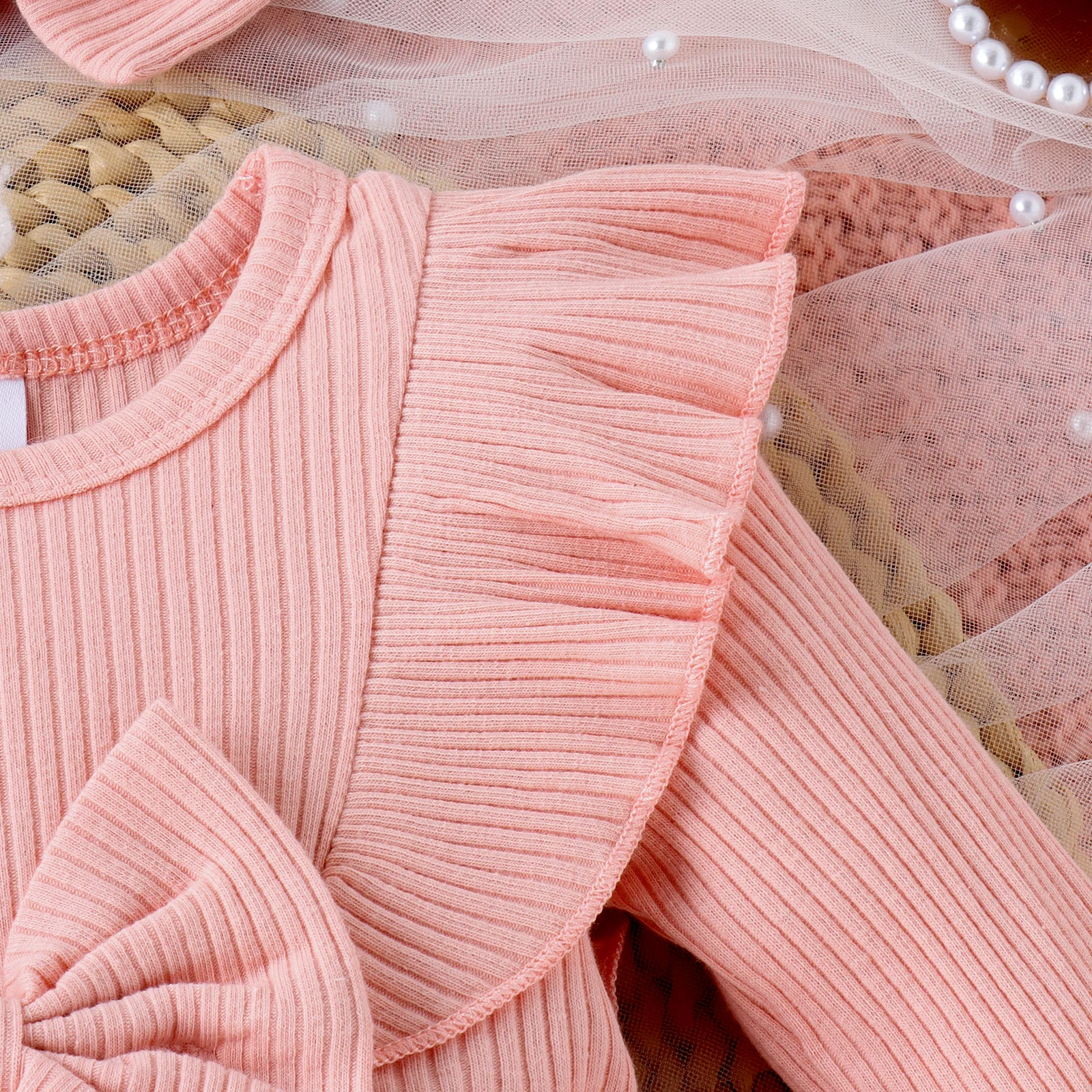 3PCS Flower Skirt, Long-Sleeved Suit + Bow Hair Band 4