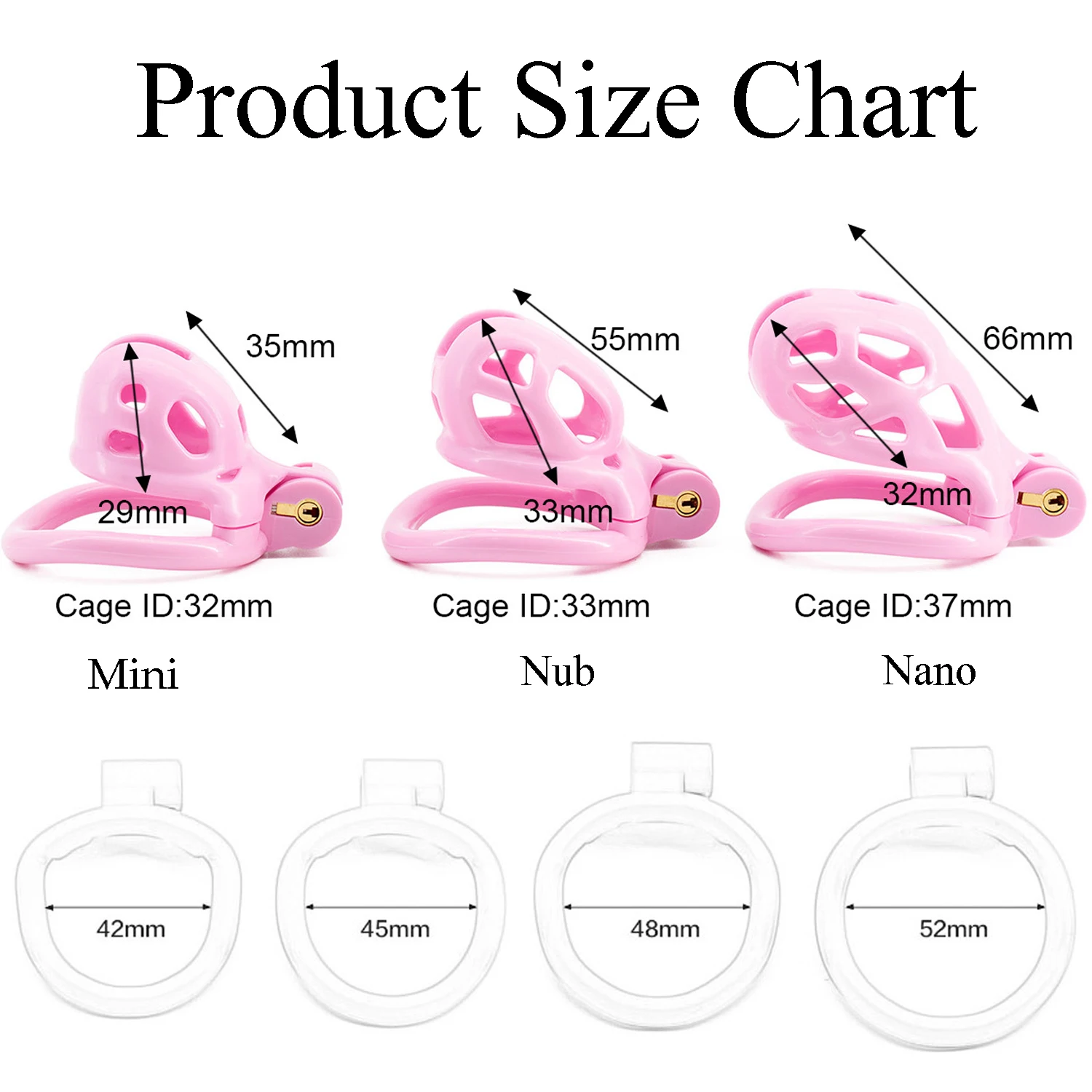 Penis Chastity Cage Chastity Lock Sex Toy Chastity Cage Accessory Penis Cock Ring Male Female Sex Toy 2.0 Cobra 4 Sizes