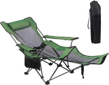 Portable Reclining Camping Lounge Chair with Footrest 1