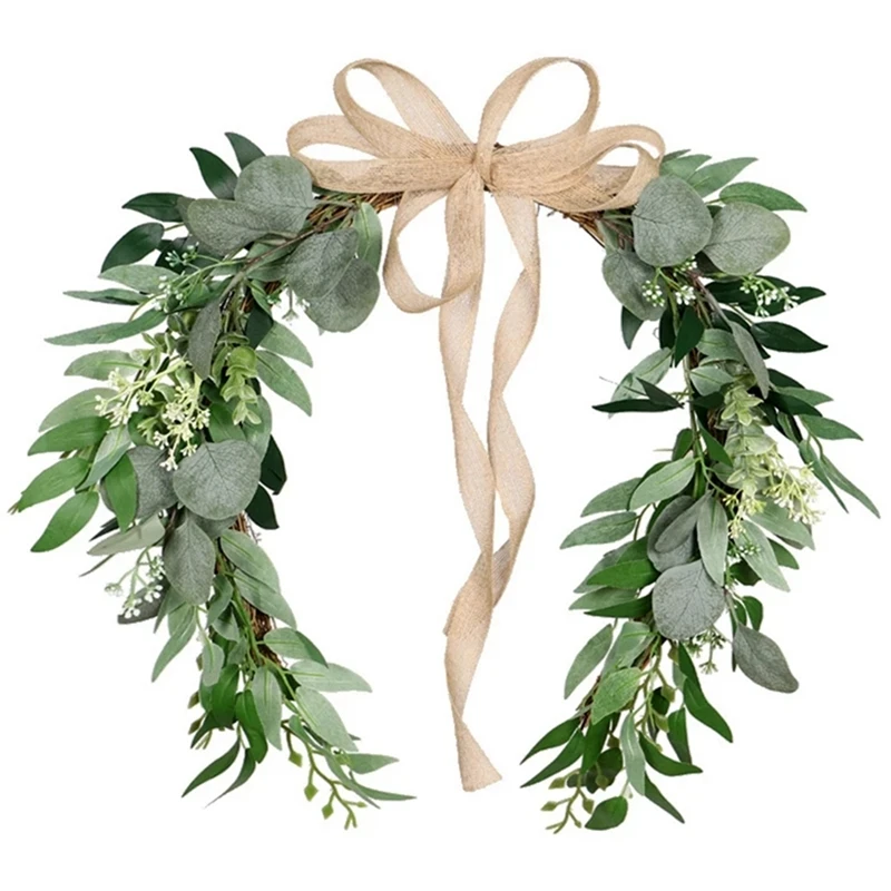 

AT35 Eucalyptus Wreath For Front Door Home Farmhouse Hanging Wedding Wall Window Party Decoration