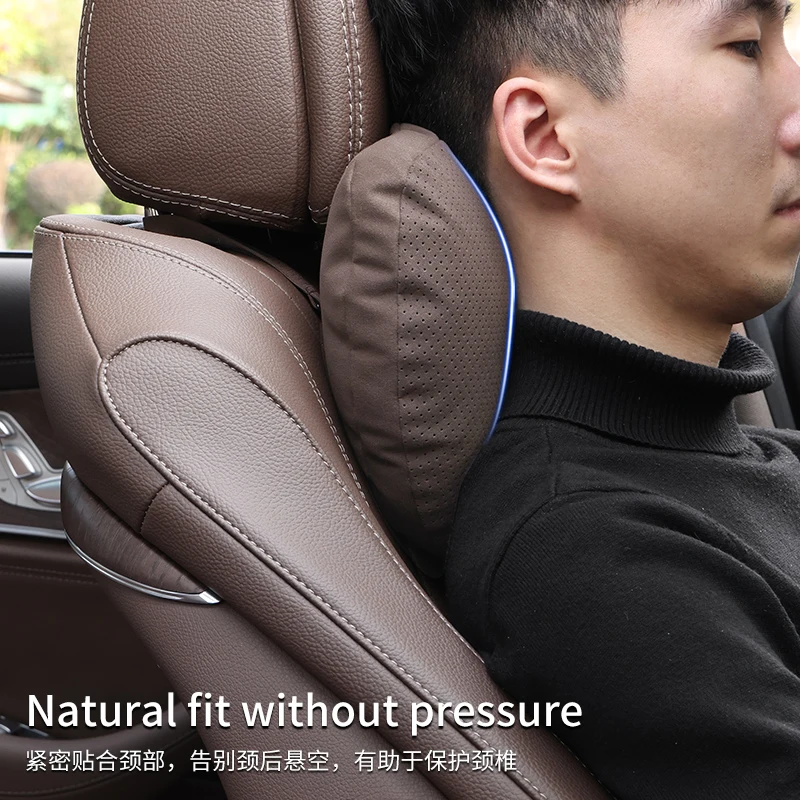 For Chery Exeed TXL TX VX LX-Suede Car Headrest Neck Support Seat Lumbar Cushion Soft Neck Pillow Accessories