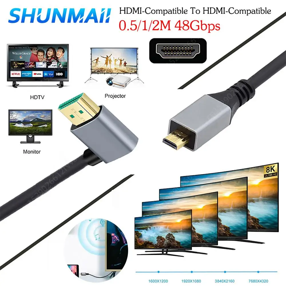 ī޶ ķڴ º HDMI ȣȯ 2.1 ̺, ũ 0.5/1/2M, 48Gbps, 8K HDMI ȣȯ ̺, 8K 60Hz