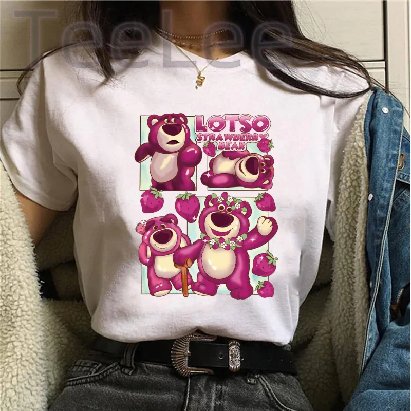 Camisetas con estampado de Toy story para mujer, playera con estampado Kawaii de Stitch, playera informal de dibujos animados de Manga para mujer