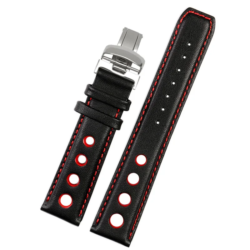 Elegant Genuine Leather Bracelet - Premium Cowhide Watchband Strap, 20mm