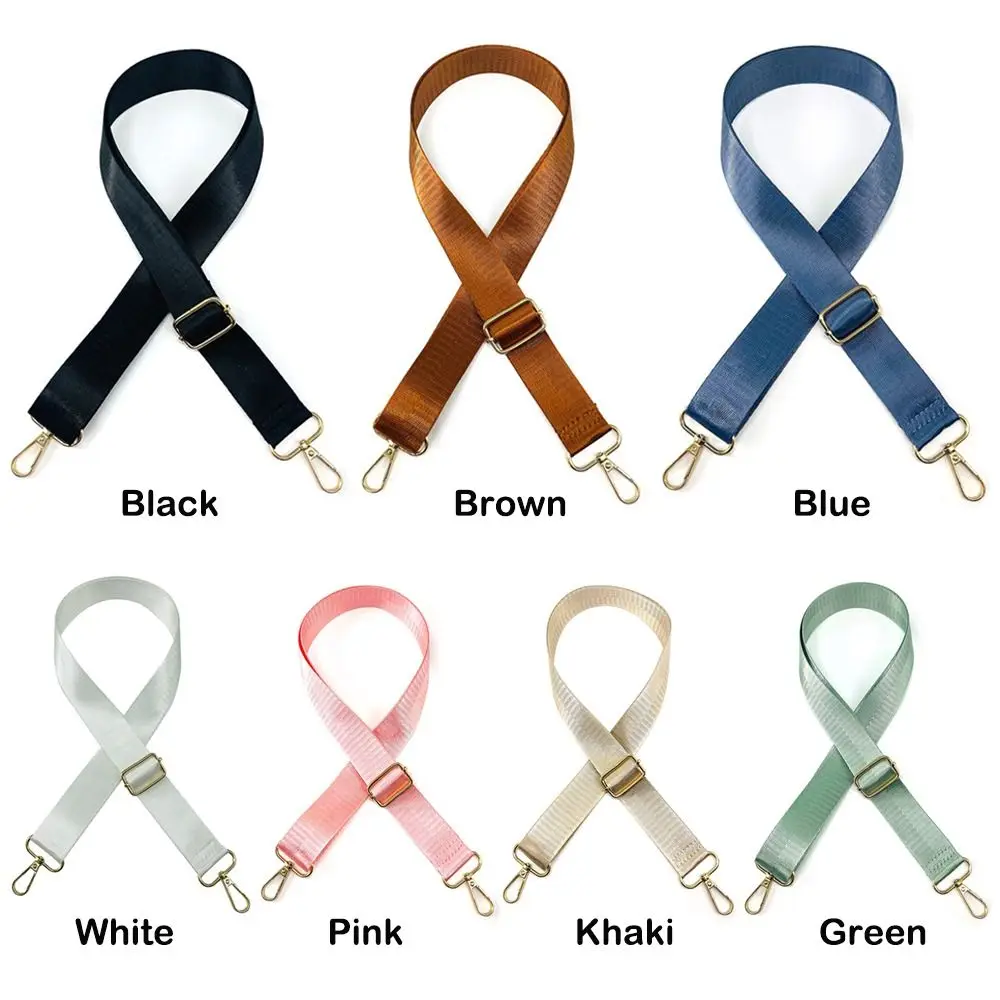 Nylon Bag Strap Solid Color Woman Colored Straps for Crossbody Messenger Shoulder Bag Accessories Adjustable Belts Straps