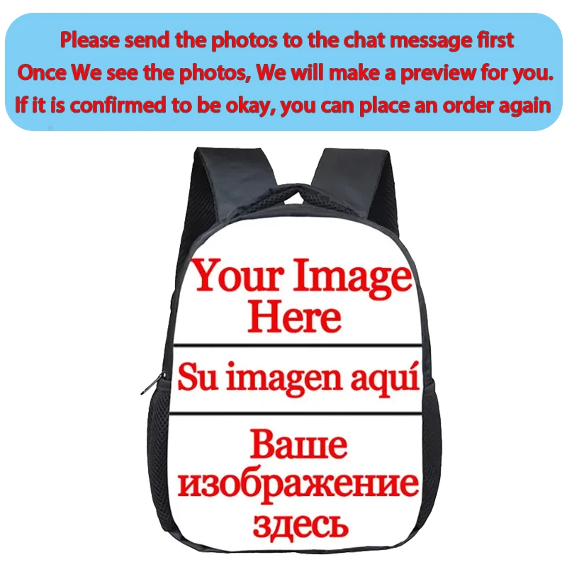 Children backpack Children bag Students backpack 12 inch Customize Your Name Image Toddlers Backpack Cartoon Children School Bags Baby Kindergarten Backpack Kids Gift Bags