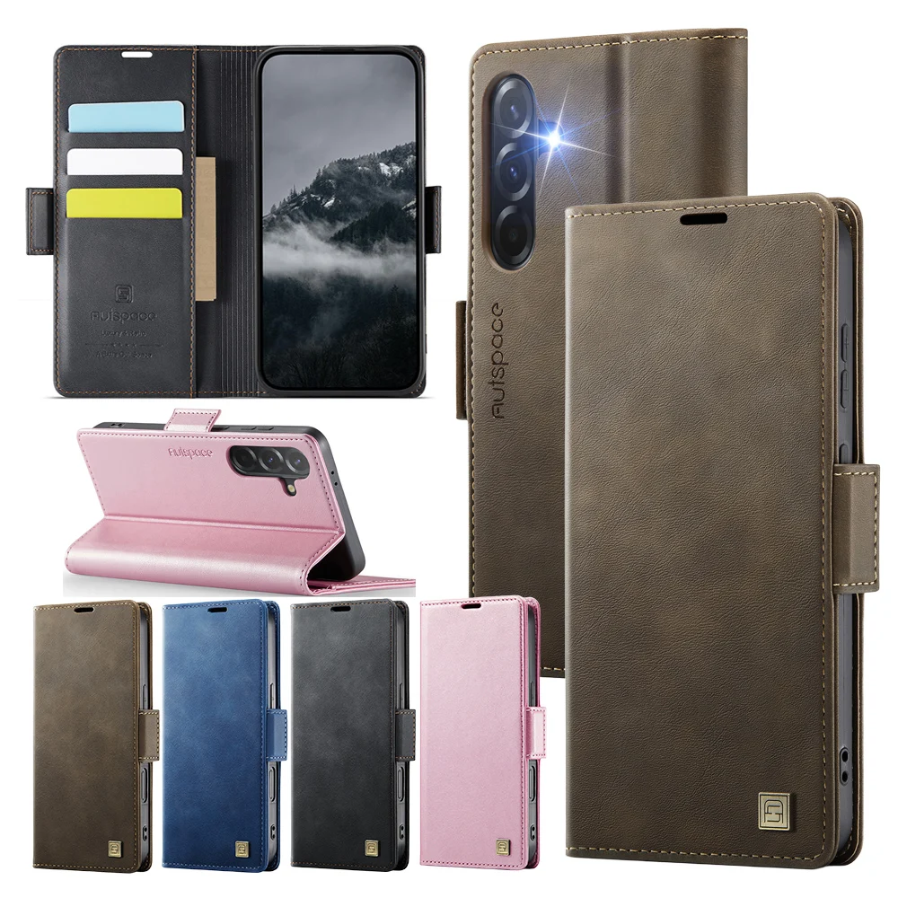Leather Stand Flip Wallet Case with Card Slot
