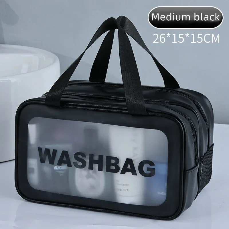 Dry-wet separation double transparent PU makeup bag portable washing bag cosmetic storage bag travel fitness swimming essentials Best Sellers In Luggage, Bags