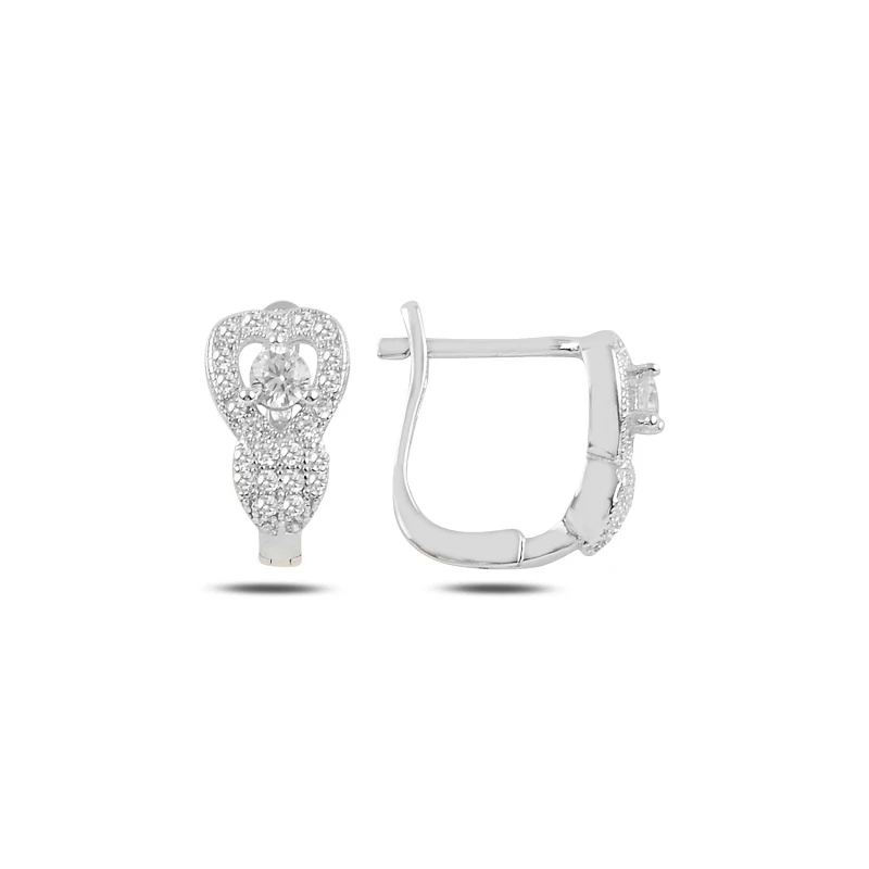 

Silver 925 Sterling Zircon Cubic Zirconia J Earrings