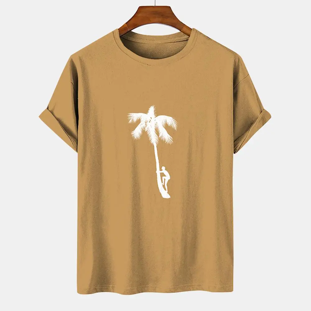 

Мужская футболка с коротким рукавом, новинка, Повседневная футболка с кокосом, крутая уличная спортивная футболка большого размера, мужская одежда