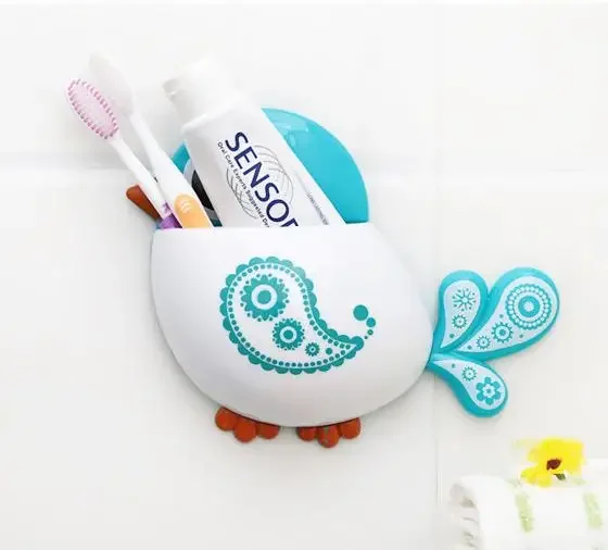 

Funny Cartoon Bird Pattern Suction Cup Tooth Brush Holder Kid's Favourite Popular Bathroom Accessories for Toothbrush 1 Piece