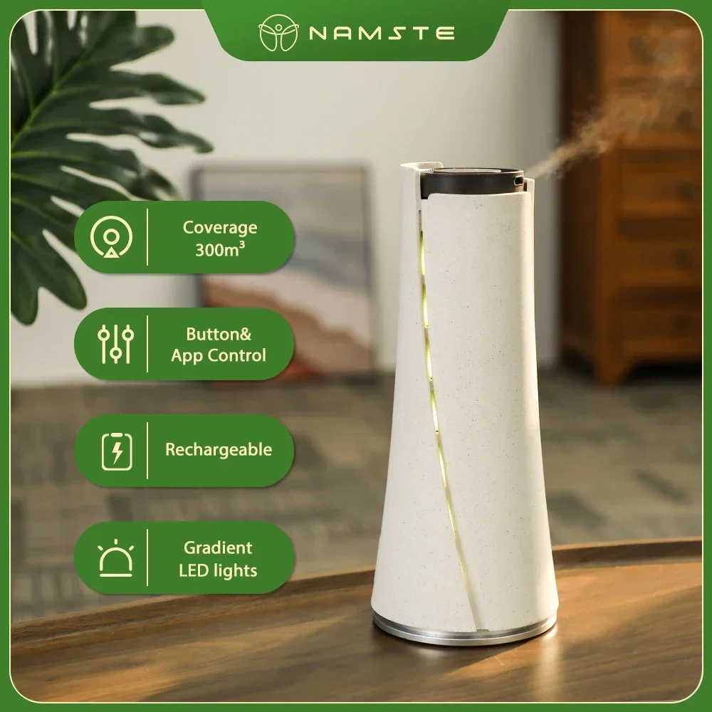 NAMSTE Wall Mounted Rechargeable Lithium Battery Easy Button Control Scent Diffuser With Bluetooth Aromatherapy For Home