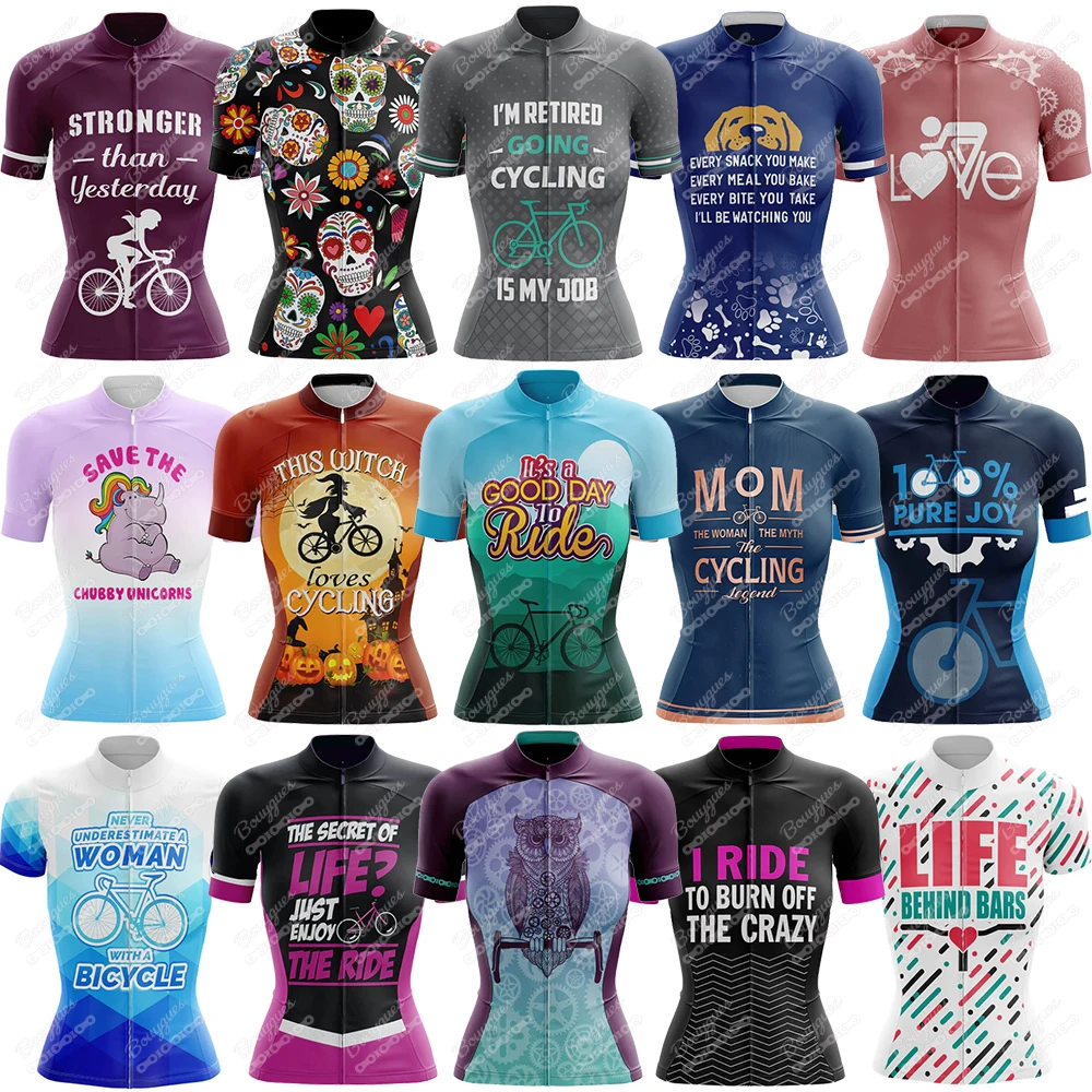 17 styles Summer V15 Short Sleeve Cycling Jersey Breathable Racing Sport Bicycle Jersey Women Cycling Clothing Short Bike
