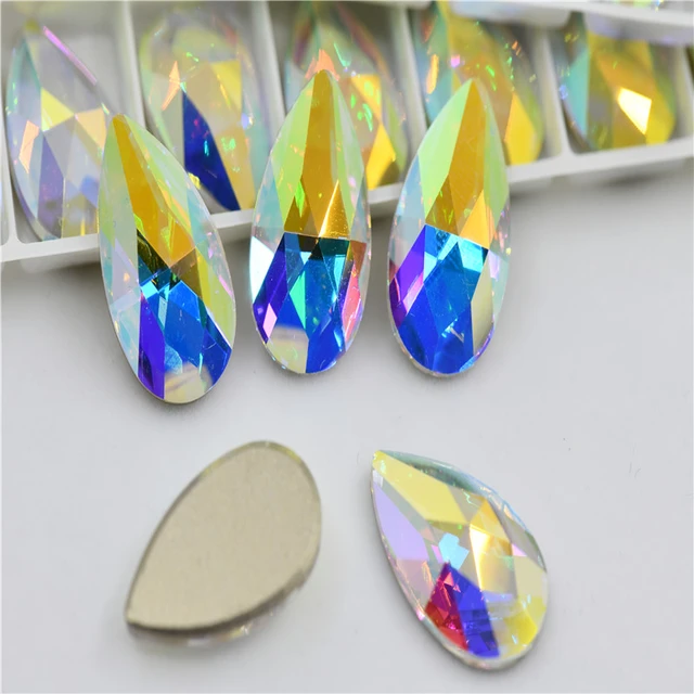 crystal ab teardrop nail crystals stones