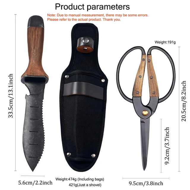 1/2PCS，Professional Stainless Steel Garden Tools Garden Shovel Hand Trowel Rake Cultivator Weeder Pruning Shears Grafting Tool 2