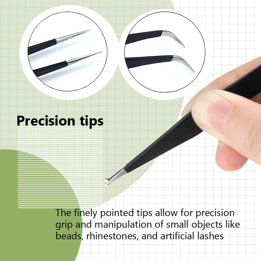 Antistatic Black Manicure Tool Acrylic Gel Nail Art Rhinestones Sequins Paillette Picking Nipper Tweezers HOT 2