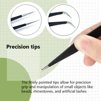 Antistatic Black Manicure Tool Acrylic Gel Nail Art Rhinestones Sequins Paillette Picking Nipper Tweezers HOT 2