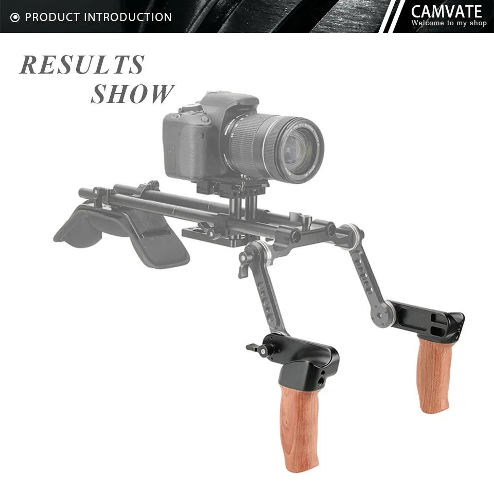 Camera Wooden Handle Grips With ARRI Rosette M6 Thread Screw Connection For Came