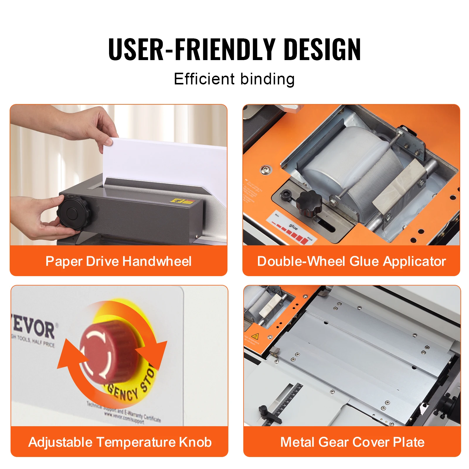 VEVOR Thermal Binding Machine 400 Hot Glue Binding Machine Thermal Book 40mm Thickness A3 A4 A5 Document