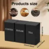 3Pcs Coffee Bean Storage Canisters Tea Sugar Vacuum Sealed Jars Iron Canisters Heat Kitchen Cream Can Airtight Lid 1L 6