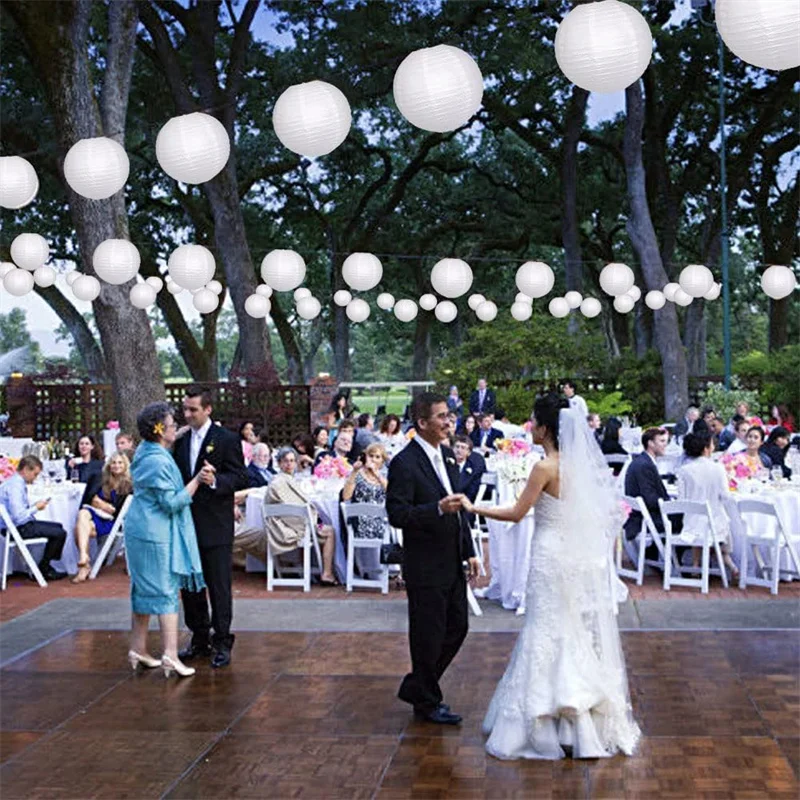 12PCS White Paper Lanterns Hanging Round Paper Lanterns Decoration Chinese for Celebration Party（10cm，20cm，30cm） paper lantern