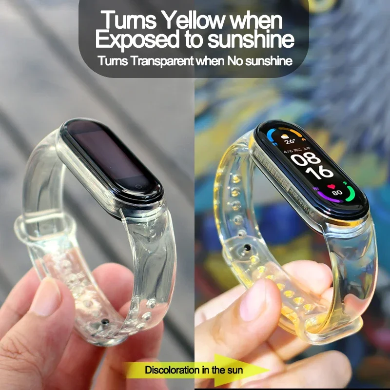 Color-Changing Silicone Watch Strap - Transparent Discoloration Wristband