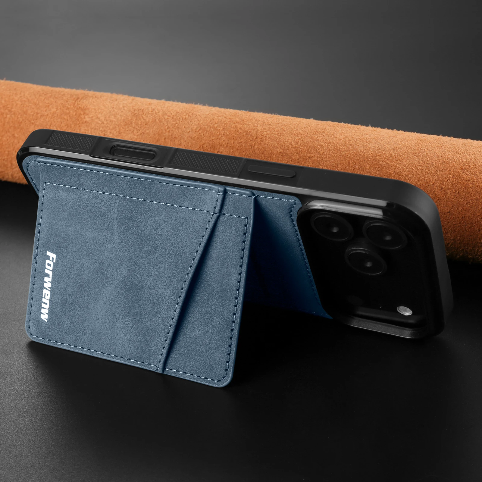 Luxury Retro Leather Business Card Holder Phone Case Cover