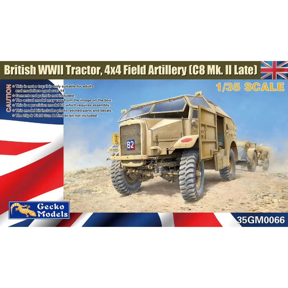 

Gecko Models 35GM0066 1/35 British Tractor 4x4 Field Artillery (C8 Quad Mk.II Late)- Scale Model Kit